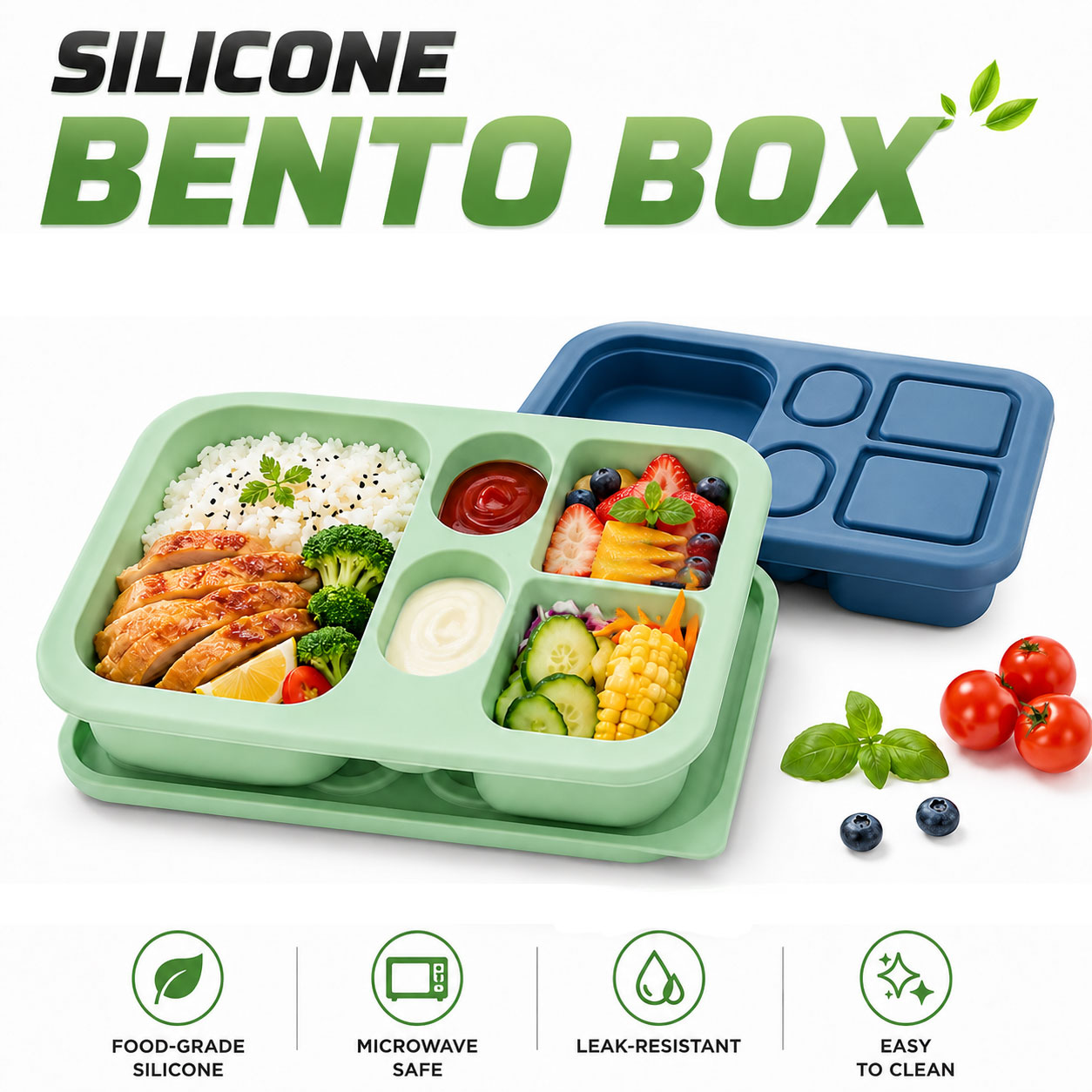 Food Snacks For 1 Year Old - Kotak Makan Siang Bento Silikon Portabel