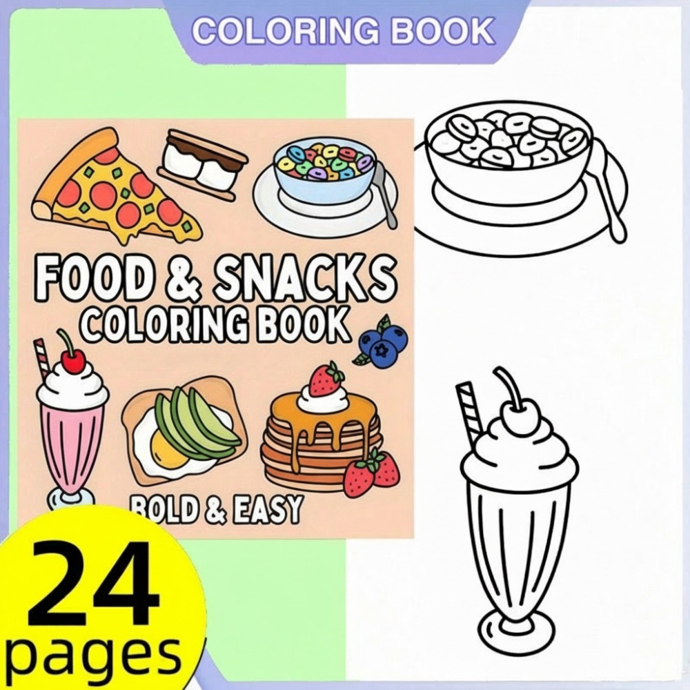 Food And Snacks Coloring Pages - Buku Mewarnai Makanan dan Camilan 24