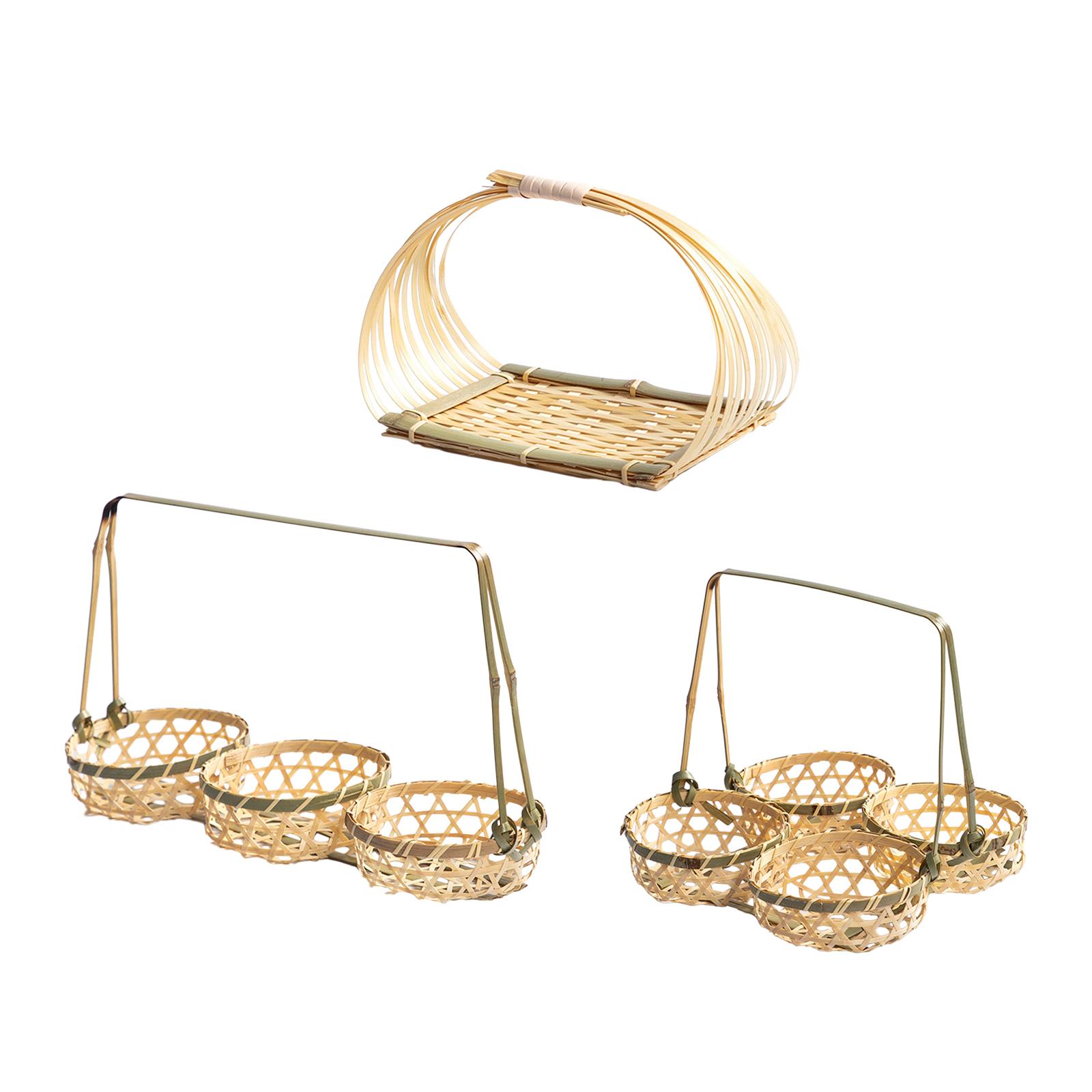 Snacks Food Gift Baskets - Keranjang Makanan Penutup Anyaman Bambu Serbaguna,
