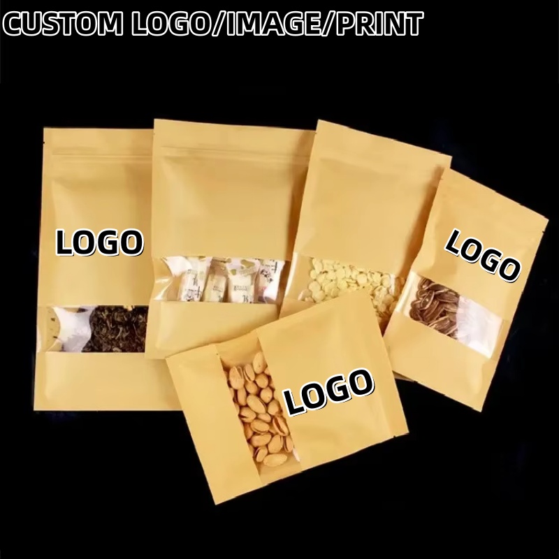Kantong Ziplock Kertas Kraft A - Logo Food Snack ulasan dan harga