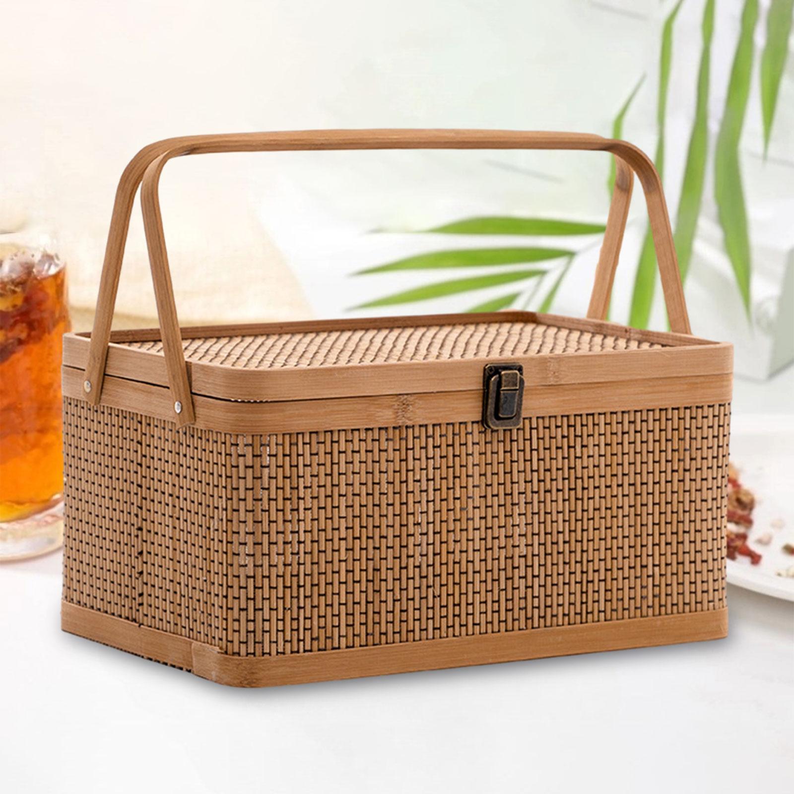Keranjang Piknik Bambu Buatan  - Snacks Food Hamper Basket ulasan dan harga