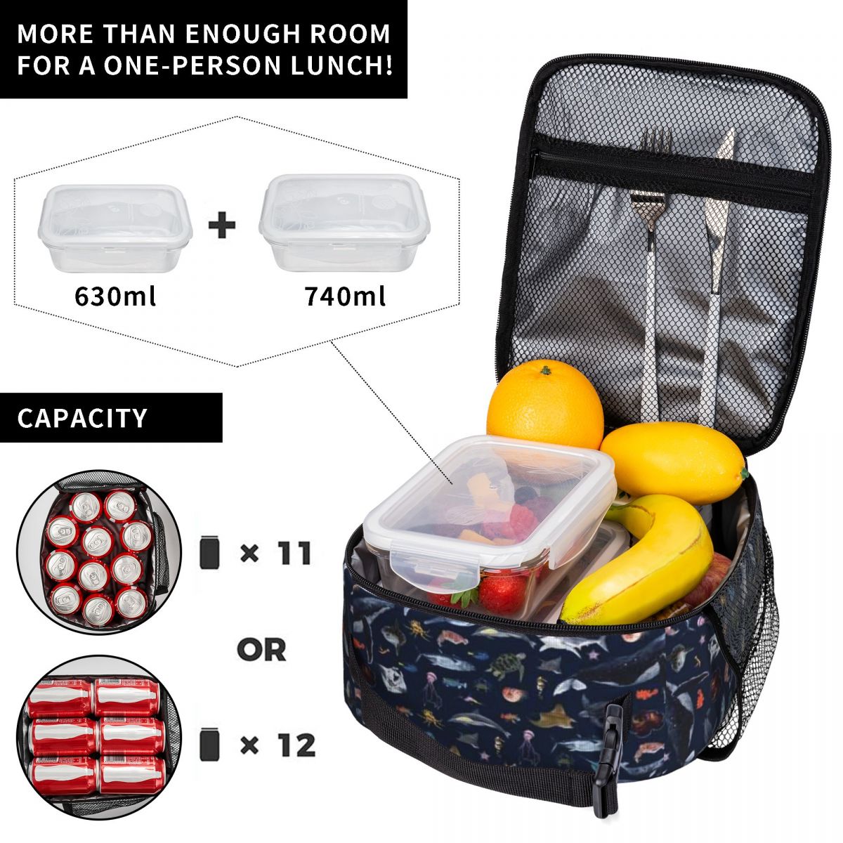 Tas Makan Siang Kanvas Motif H - Food Snacks For Hiking ulasan dan harga