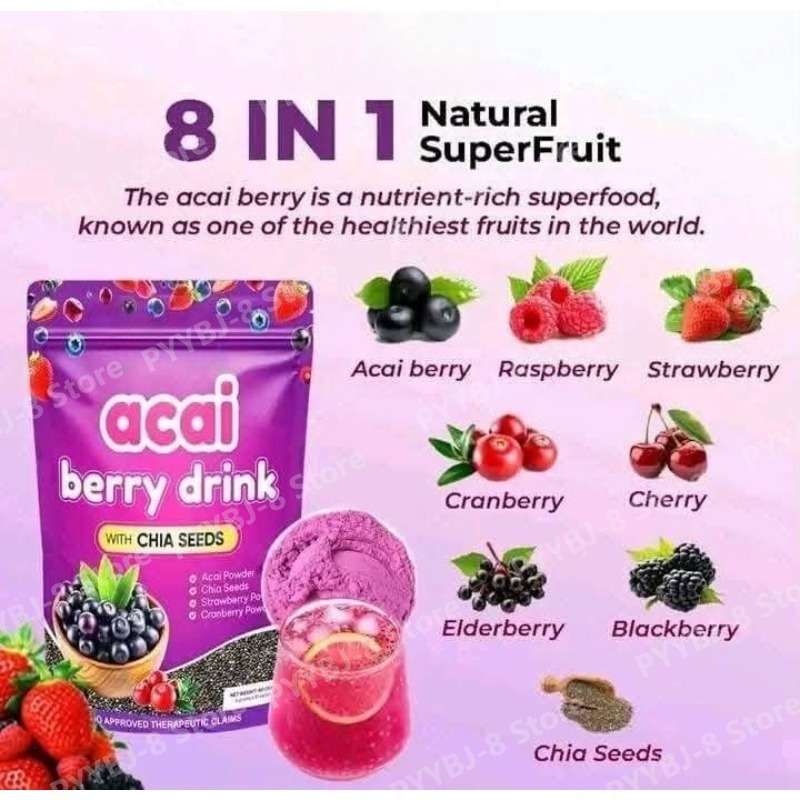 Bubuk Minuman Acai Berry 10 Bu - Food Snacks To Eat ulasan dan harga