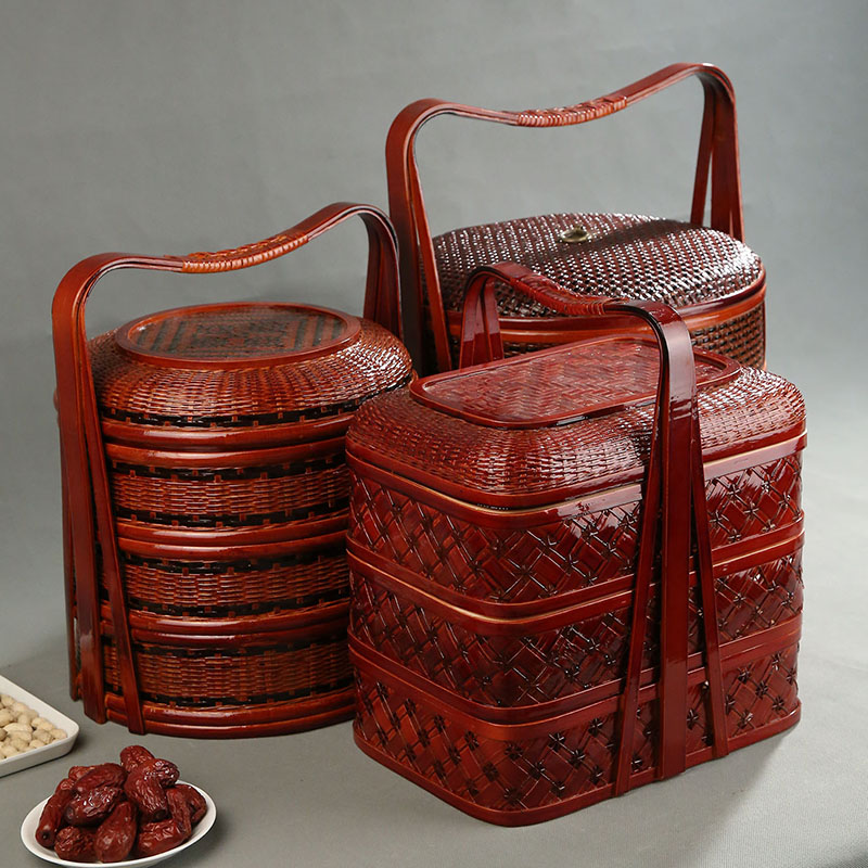 Keranjang Piknik Bambu dengan  - Snacks Food Hamper Basket ulasan dan harga